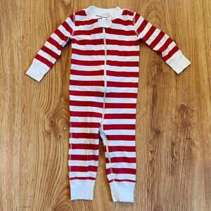 Hanna Andersson Red And White Striped Footless Sleeper